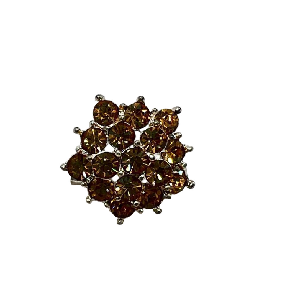 Clustered jewel rhinestone studded small brooch pin